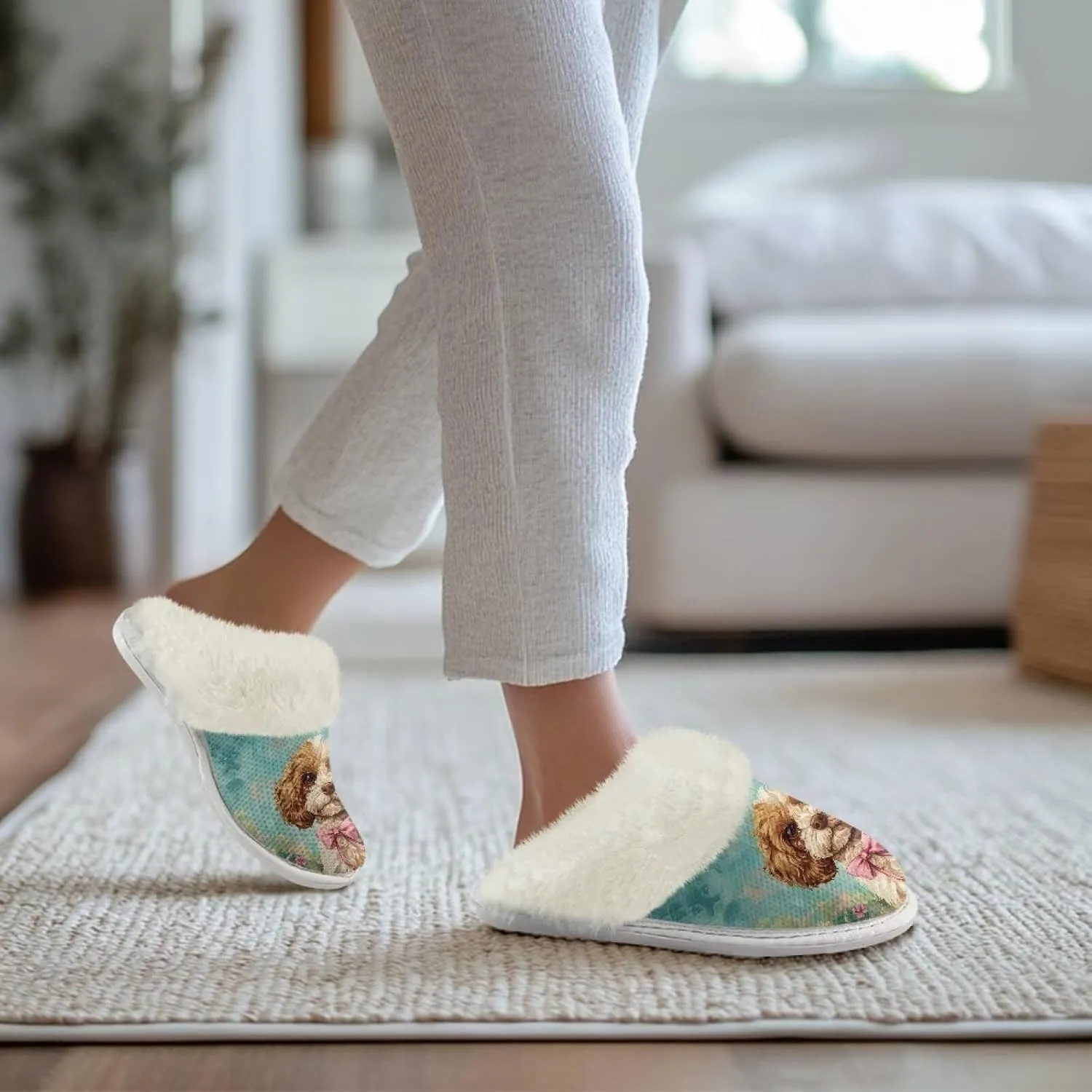 Coloranimal Womens Slippers Fuzzy Slippers Women Warm Slippers House Shoes with Soft Plush Comfy Bedroom Shoes Casual Winter Slippers