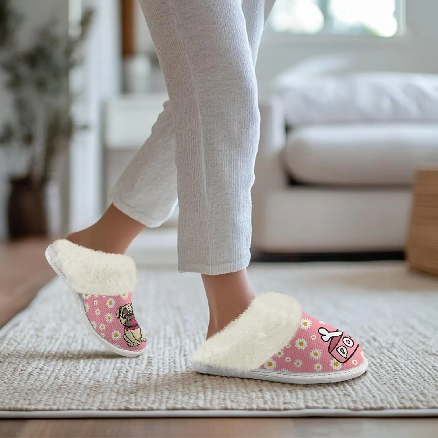 Coloranimal Womens Slippers Fuzzy Slippers Women Warm Slippers House Shoes with Soft Plush Comfy Bedroom Shoes Casual Winter Slippers