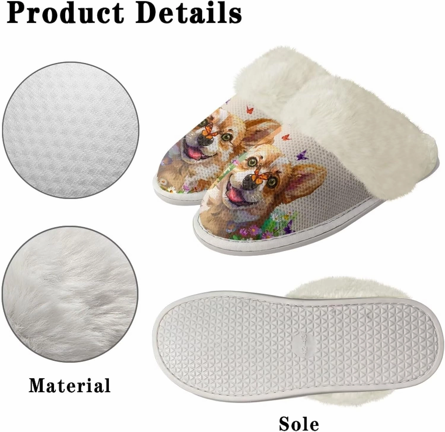 Coloranimal Womens Slippers Fuzzy Slippers Women Warm Slippers House Shoes with Soft Plush Comfy Bedroom Shoes Casual Winter Slippers