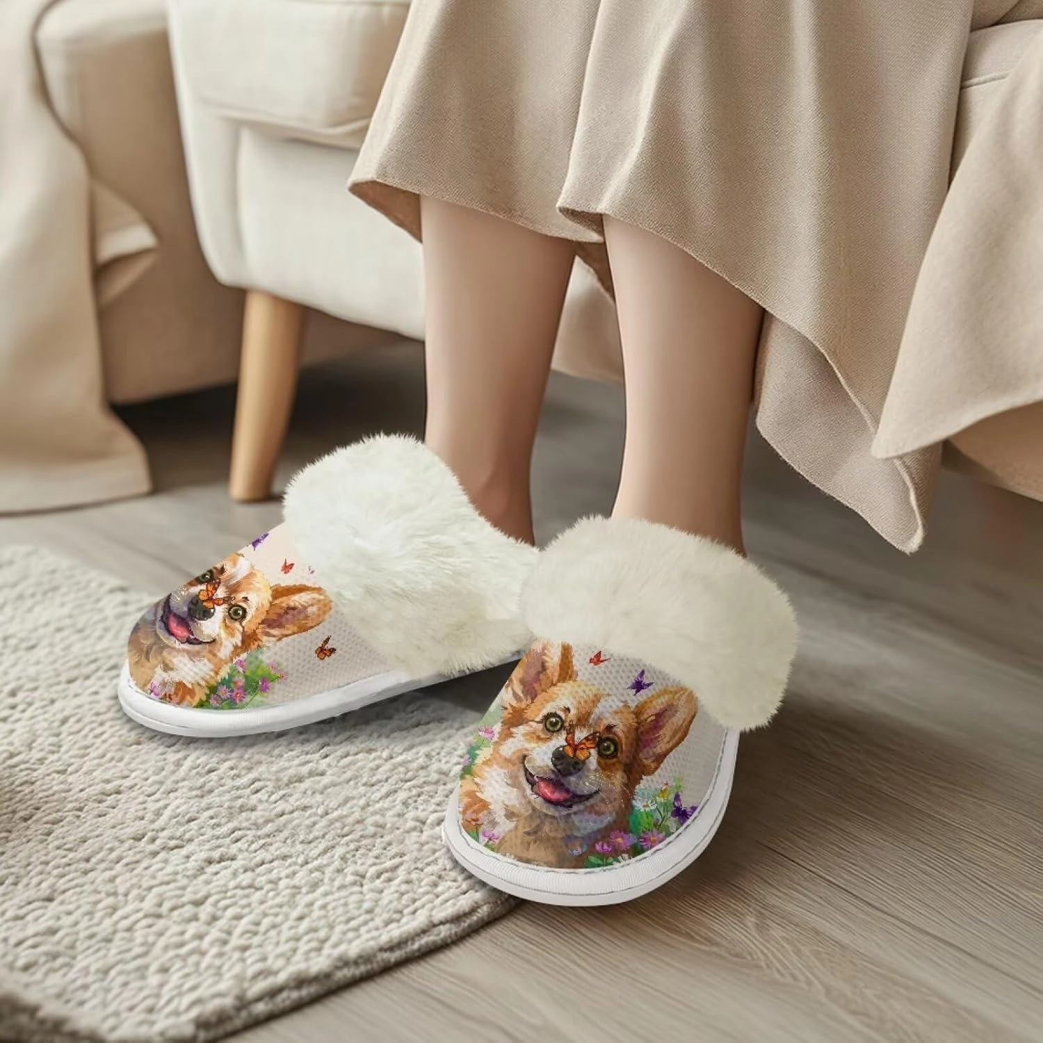 Coloranimal Womens Slippers Fuzzy Slippers Women Warm Slippers House Shoes with Soft Plush Comfy Bedroom Shoes Casual Winter Slippers