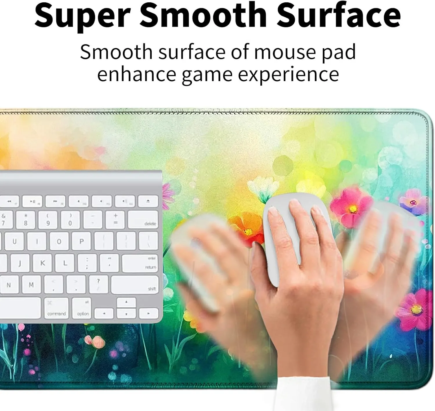 Colorful Flower Garden Theme Card Playmat Mat 23.6" x 13.8" for MTG & TCG Playmat Mouse Pad Game Mat Trading Card Game Table Mat Perfect for Card Games Video Games Computer Office