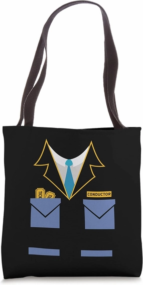 Cool Awesome Halloween Tee Train Conductor Costume Tote Bag