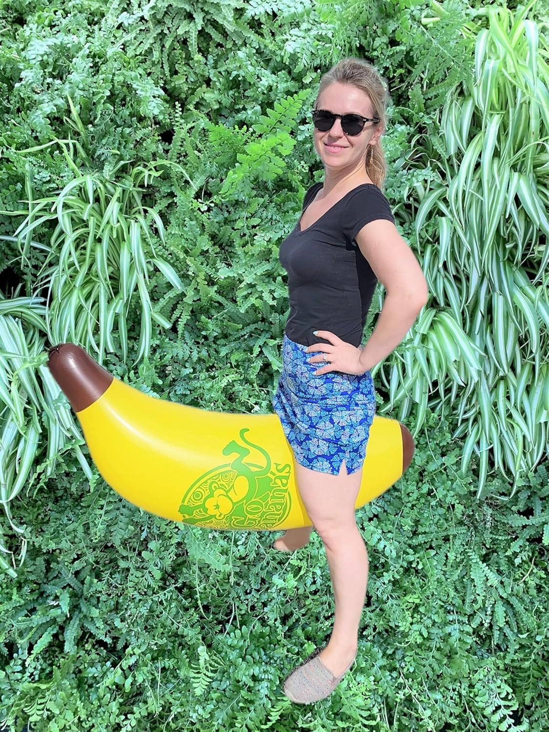 Cool Yellow Inflatable Banana (44") Vinyl. Safe Inflate Fruit. Pool Toy. Party Decoration.