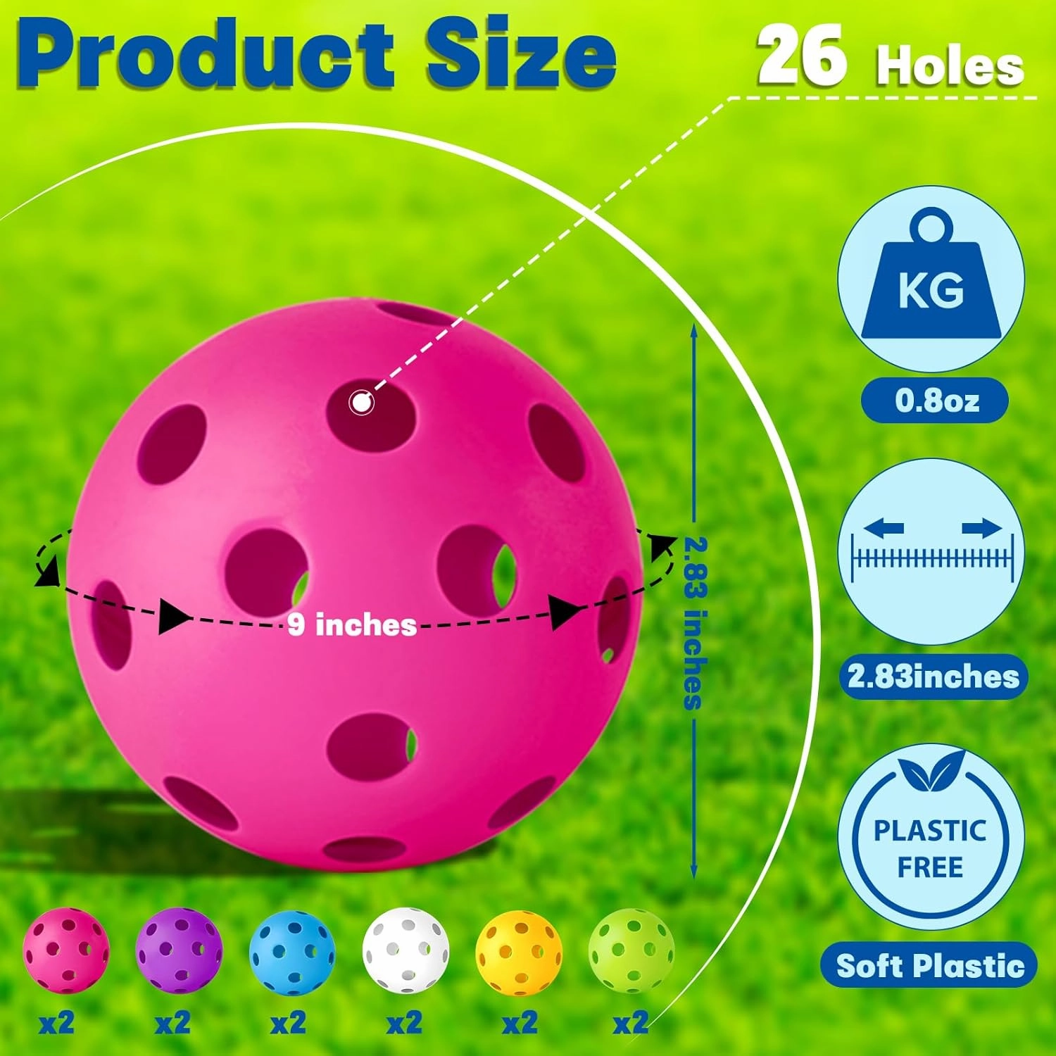 Coopay 12/100 Pack Baseball Practice Balls Plastic Training Balls Lightweight Hollow Softballs with a Drawstring Bag for Hitting, Baseball Training Indoor Outdoor Use