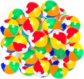 Coopay 60 Pack Inflatable Beach Balls Classic Rainbow Swimming Pool Ball Birthday Beach Party Decoration Summer Water Games Gifts 8 to 12 Inches from Inflated to Deflated