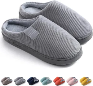 Cotton Slippers Women Men Plush Couples Home Slippers Fluffy Winter Warm Slippers Slip-On House Slippers Fuzzy Anti-Skid Indoor Outdoor Shoes Cozy Bedroom Slippers