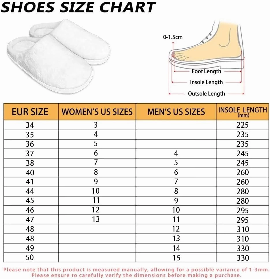 Cotton Slippers, Winter Non-Slip Slippers for Women，Women's Winter House Shoes Indoor and Outdoor Size 34-50
