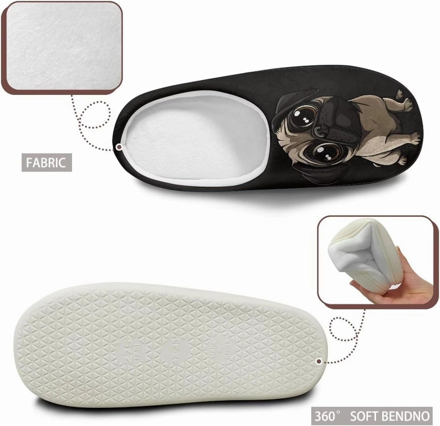 Cotton Slippers, Winter Non-Slip Slippers for Women，Women's Winter House Shoes Indoor and Outdoor Size 34-50