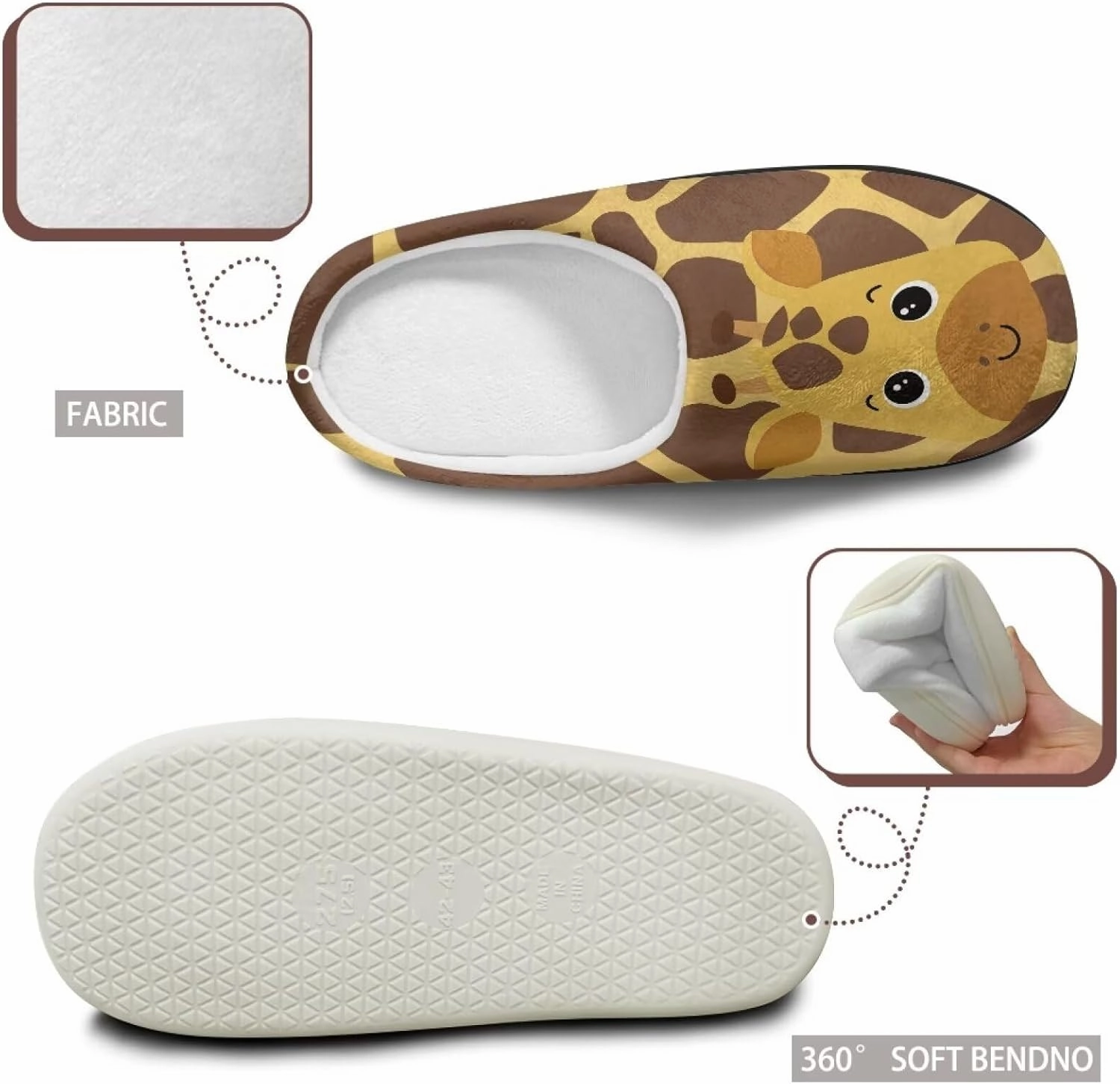 Cotton Slippers, Winter Non-Slip Slippers for Women，Women's Winter House Shoes Indoor and Outdoor Size 34-50