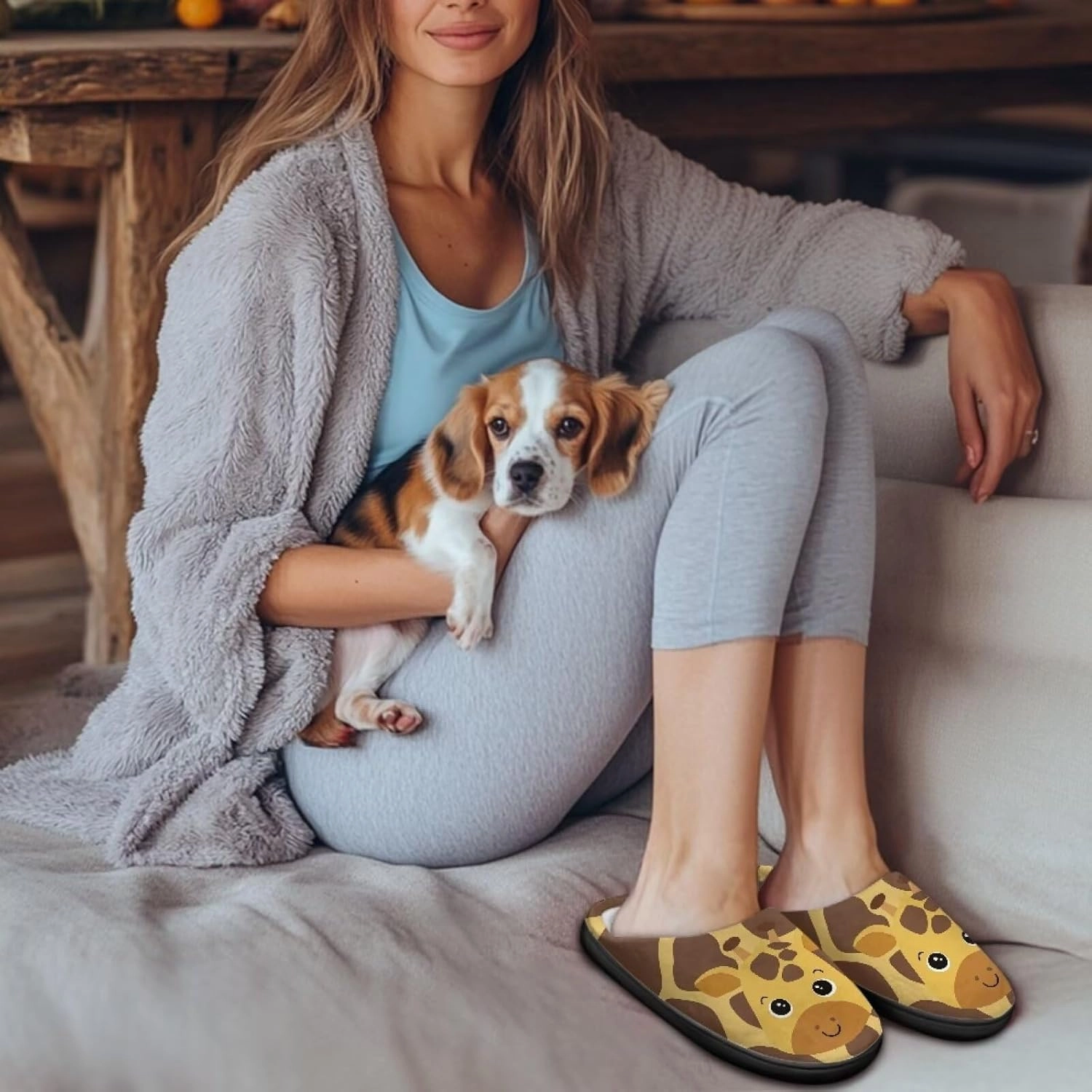 Cotton Slippers, Winter Non-Slip Slippers for Women，Women's Winter House Shoes Indoor and Outdoor Size 34-50