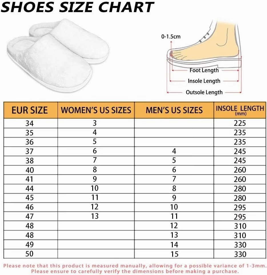 Cotton Slippers, Winter Non-Slip Slippers for Women，Women's Winter House Shoes Indoor and Outdoor Size 34-50