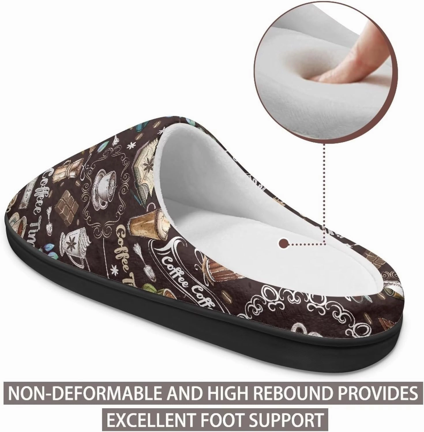 Cotton Slippers, Winter Non-Slip Slippers for Women，Women's Winter House Shoes Indoor and Outdoor Size 34-50