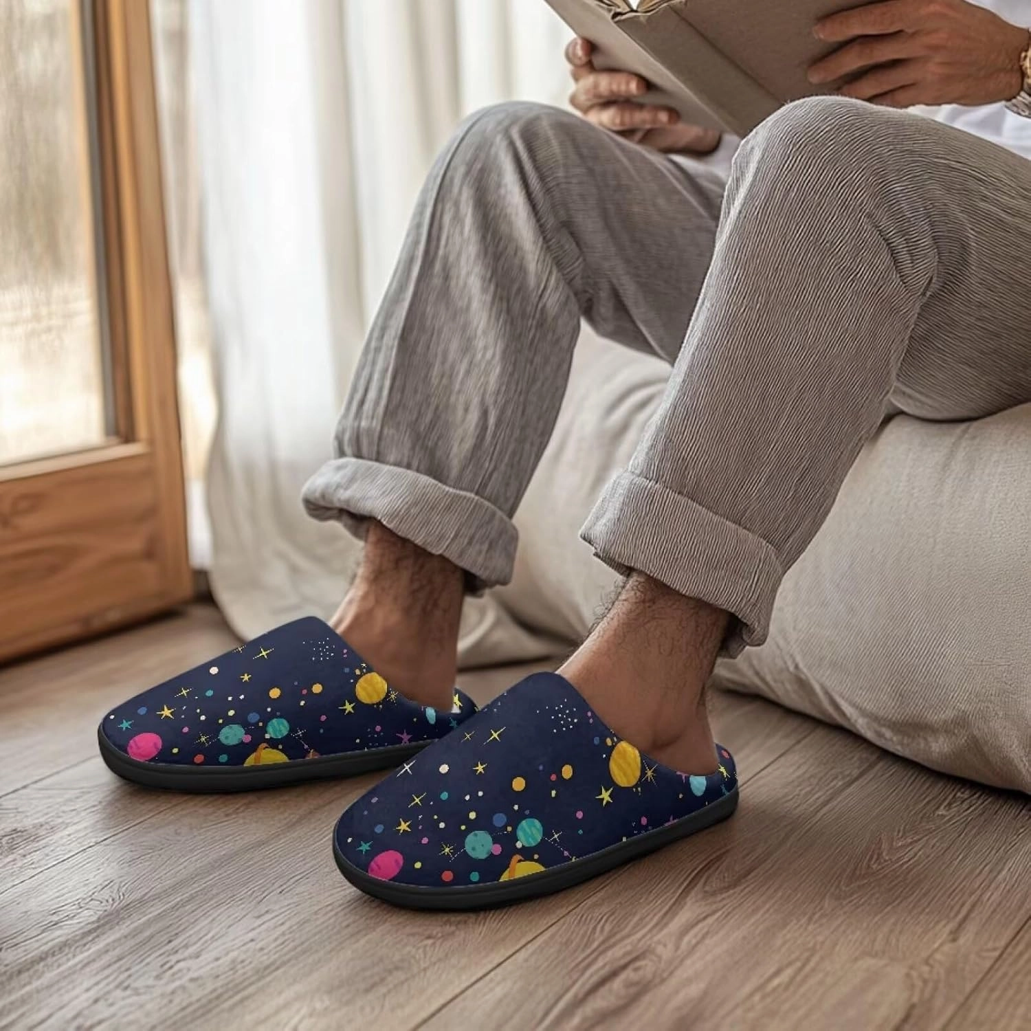 Cotton Slippers, Women's Fuzzy Slippers, House Shoes, Indoor & Outdoor, Size 34-50 (EUR), 3-15 (US) (Women), 8-15 (Men) for Women & Men