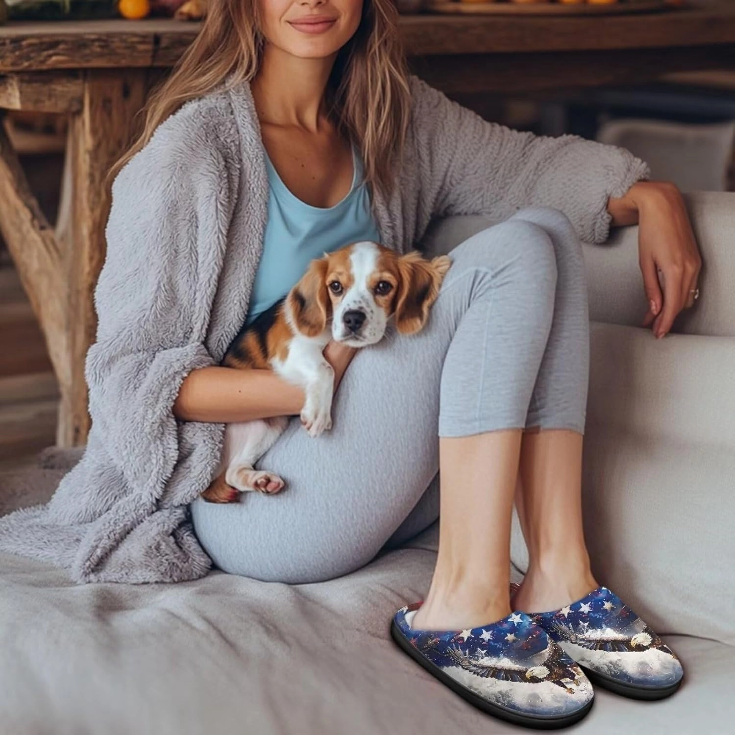 Cotton Slippers, Women's Fuzzy Slippers, House Shoes, Indoor & Outdoor, Size 34-50 (EUR), 3-15 (US) (Women), 8-15 (Men) for Women & Men