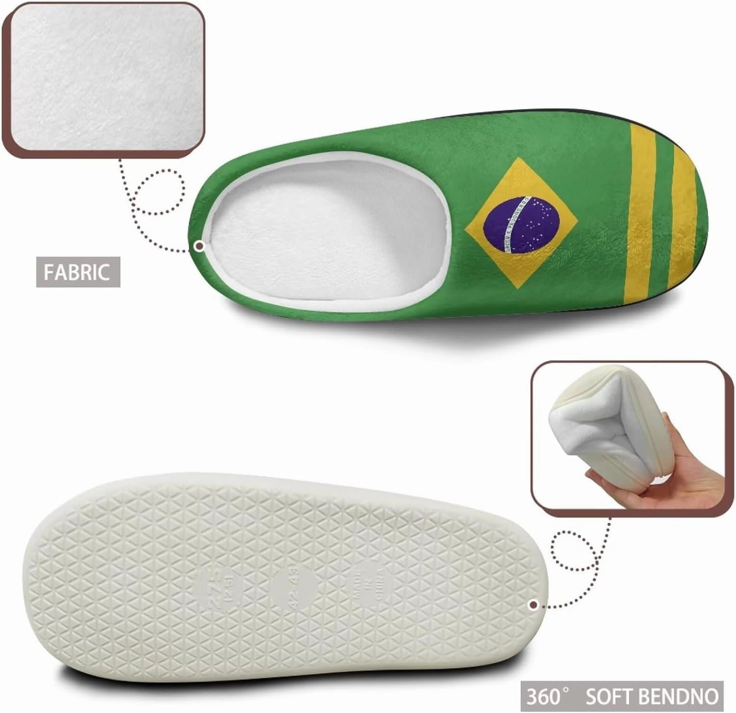 Cotton Slippers, Women's Fuzzy Slippers, House Shoes, Indoor & Outdoor, Size 34-50 (EUR), 3-15 (US) (Women), 8-15 (Men) for Women & Men