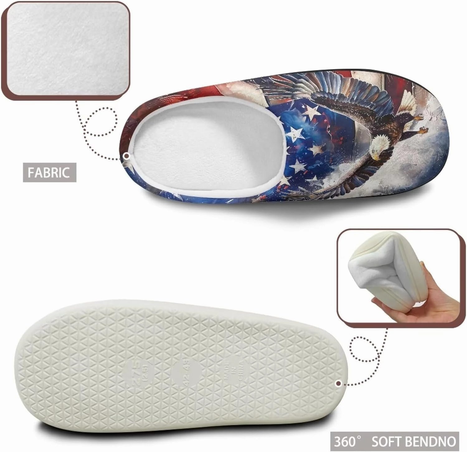 Cotton Slippers, Women's Fuzzy Slippers, House Shoes, Indoor & Outdoor, Size 34-50 (EUR), 3-15 (US) (Women), 8-15 (Men) for Women & Men