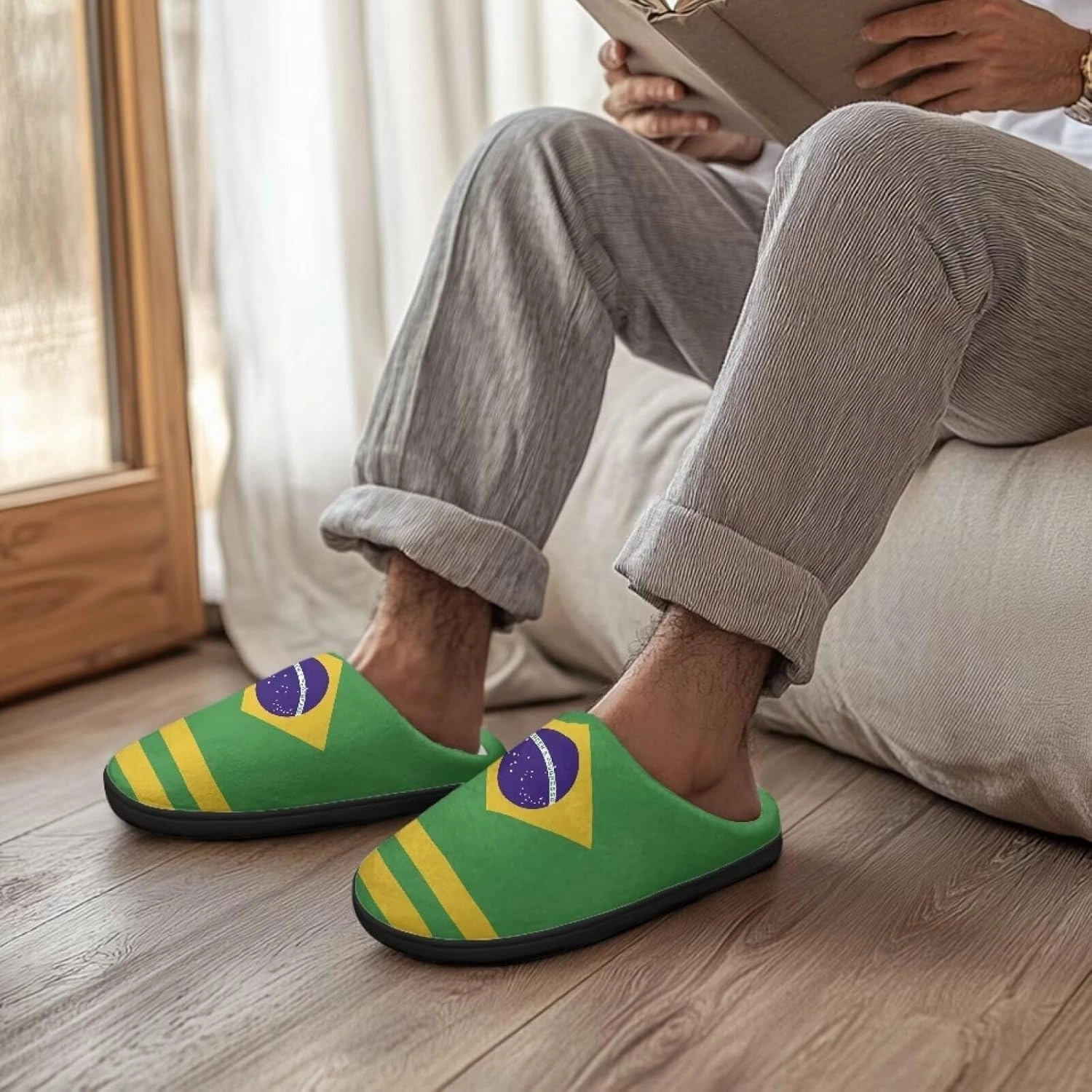 Cotton Slippers, Women's Fuzzy Slippers, House Shoes, Indoor & Outdoor, Size 34-50 (EUR), 3-15 (US) (Women), 8-15 (Men) for Women & Men