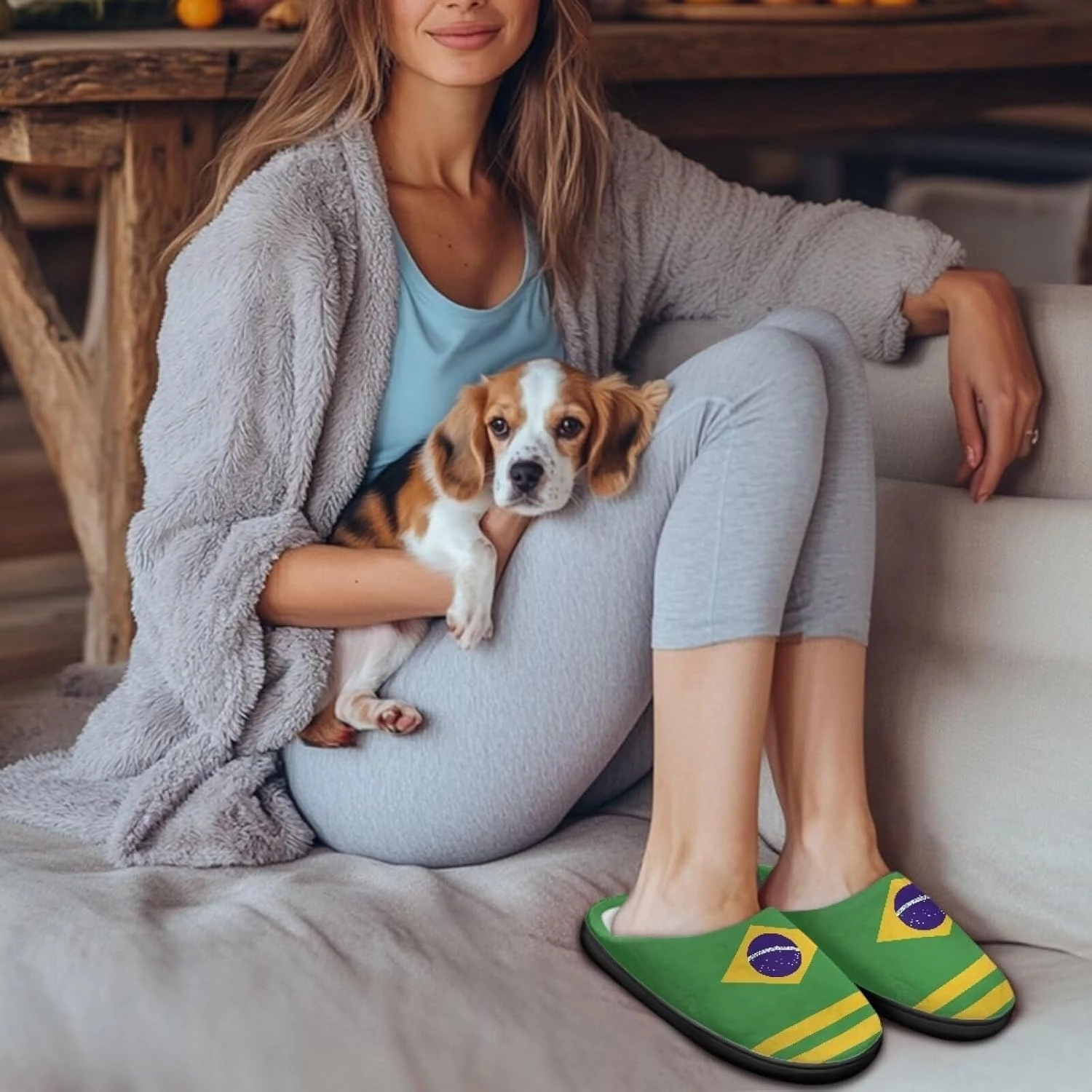 Cotton Slippers, Women's Fuzzy Slippers, House Shoes, Indoor & Outdoor, Size 34-50 (EUR), 3-15 (US) (Women), 8-15 (Men) for Women & Men