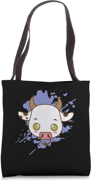 Cow Bull in japanese Kawaii Style Animal Tote Bag