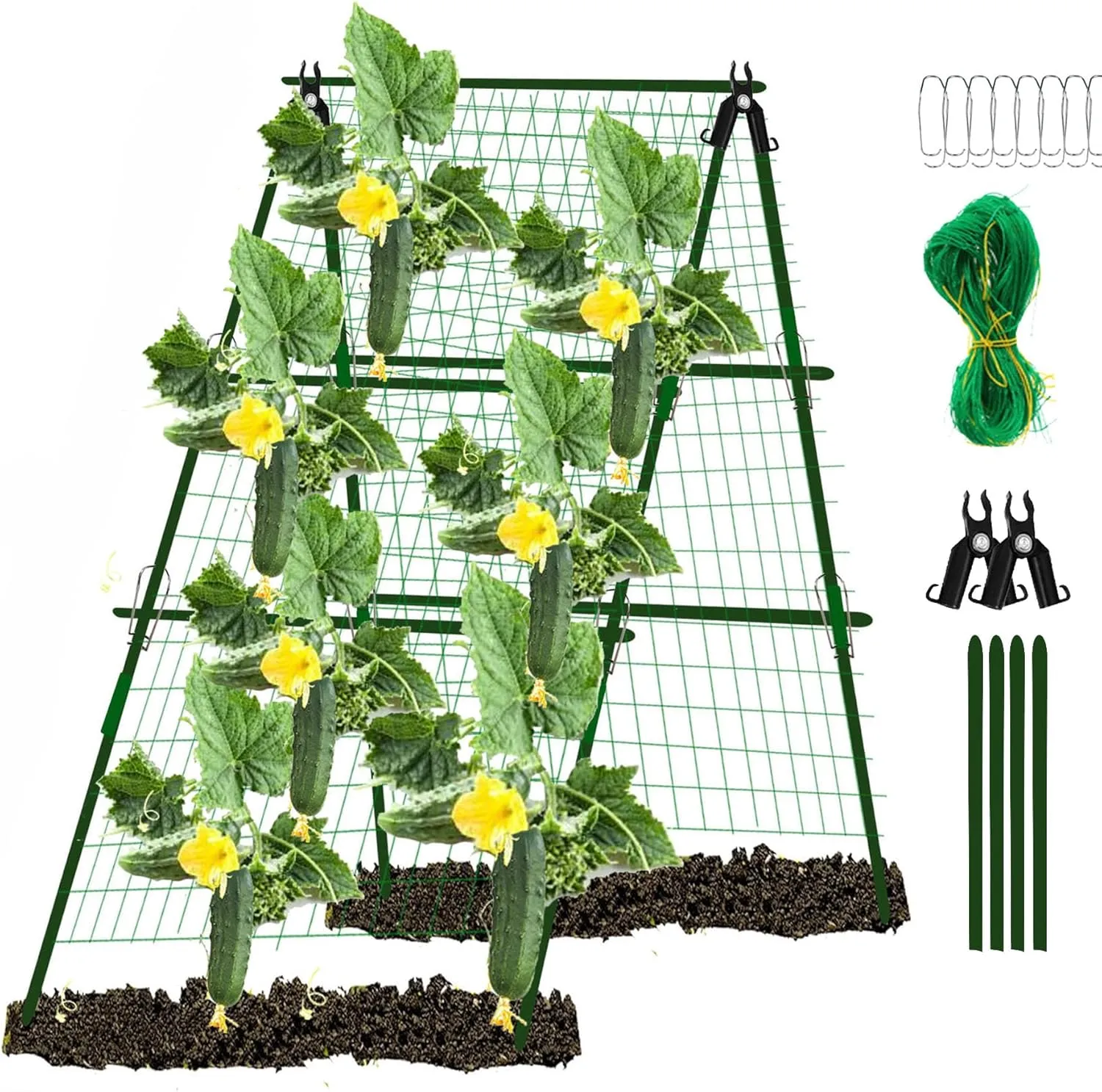 Cucumber Trellis Garden Trellis Arch Trellis, Tall Metal Trellis for Climbing Plants Support Vegetable Peas Fruit Vine Outdoor A-Frame Trellis Suit for Small Plant not Heavy