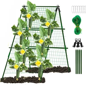 Cucumber Trellis Garden Trellis Arch Trellis, Tall Metal Trellis for Climbing Plants Support Vegetable Peas Fruit Vine Outdoor A-Frame Trellis Suit for Small Plant not Heavy