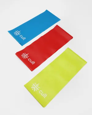 cult Pilates GYM Resistance Band for Fitness, Stretching, Yoga for Men & Women Toning Band Unisex Pack of 3 (Blue, Yellow and Red)