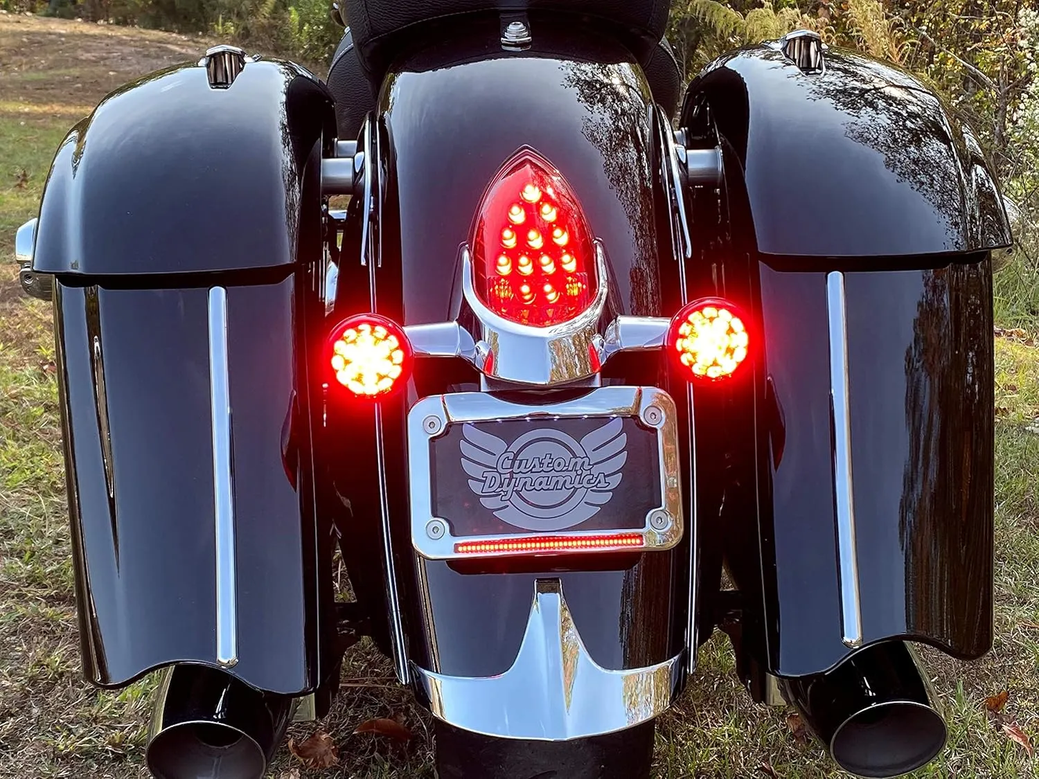 Custom Dynamics License Plate Frame for Indian Motorcycle - Chrome