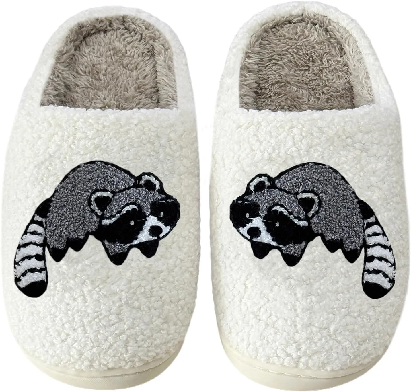 Cute Animal Slippers for Women Men Winter Fluffy Warm House Slippers Soft Plush Indoor outdoor Shoes