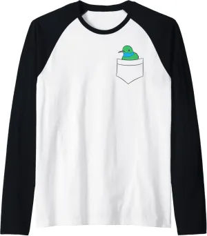 Cute Hummingbird In The Pocket Bird Watching Hummingbirds Raglan Baseball Tee