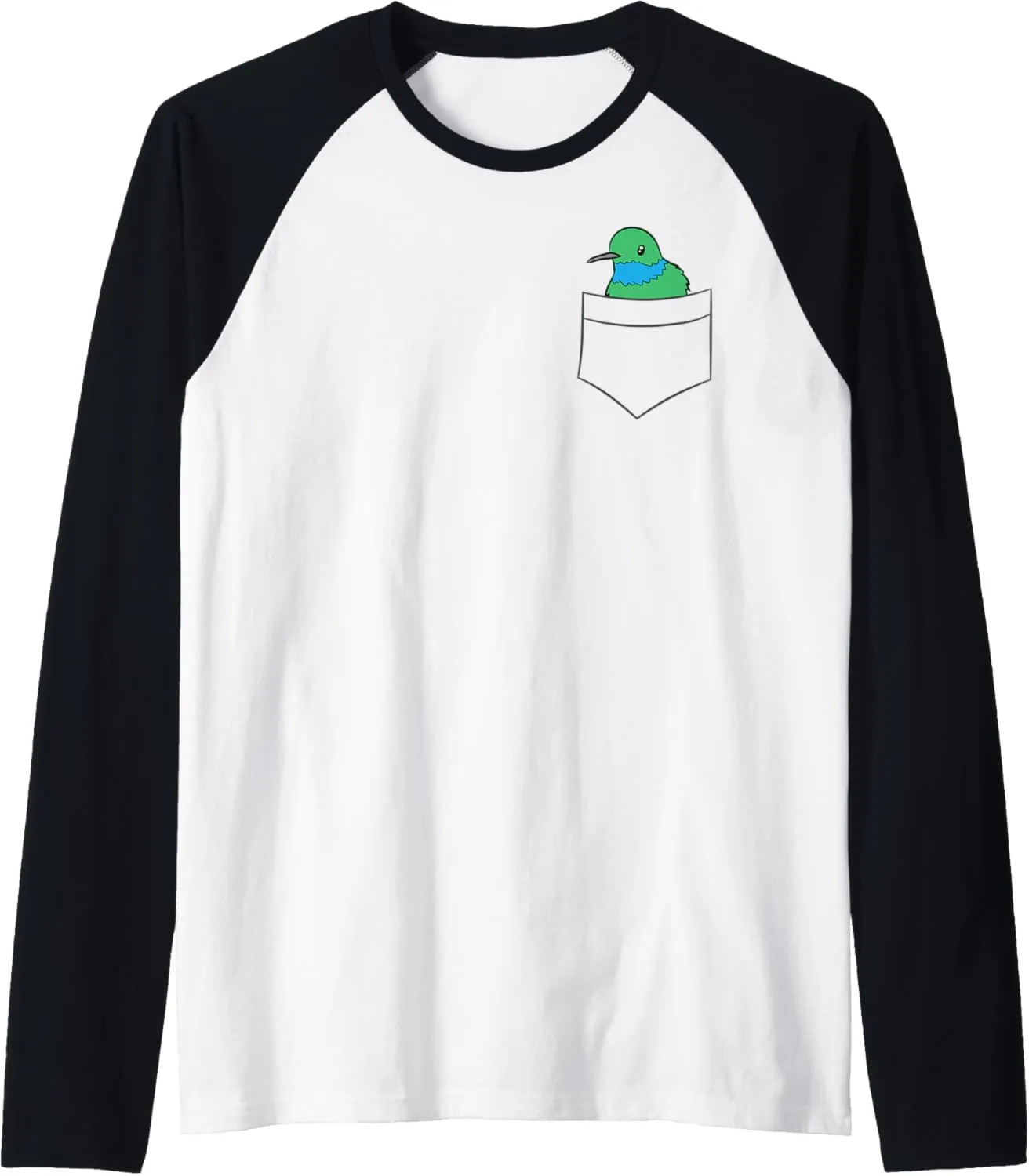 Cute Hummingbird In The Pocket Bird Watching Hummingbirds Raglan Baseball Tee
