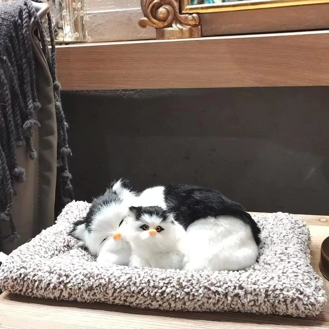 Cute Soft Animal Cuddle Gift White and Black cat Plush offerspring plushies Kitty Toy for Kids