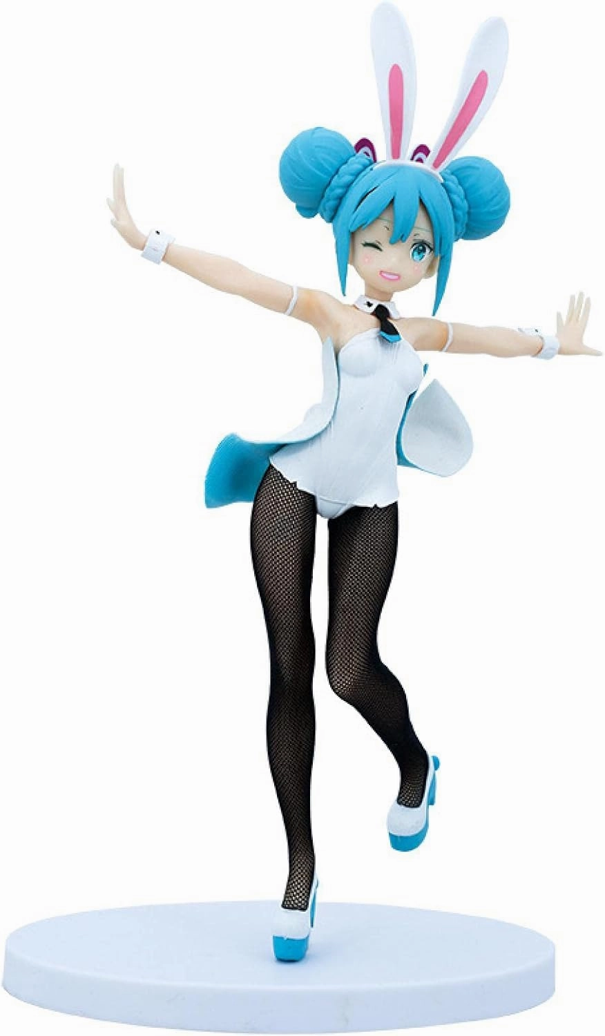 Cute Anime Action Figure Rabbit Ears Girl in White,Cartoon Doll Statue Game Figure Model,Drawing Room Ornaments Collection PVC,A Gift for Boys and Girls Anime Fans