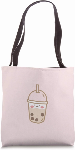 Cute Bubble Milk Tea Boba Lover Minimal Kawaii Aesthetic Tote Bag