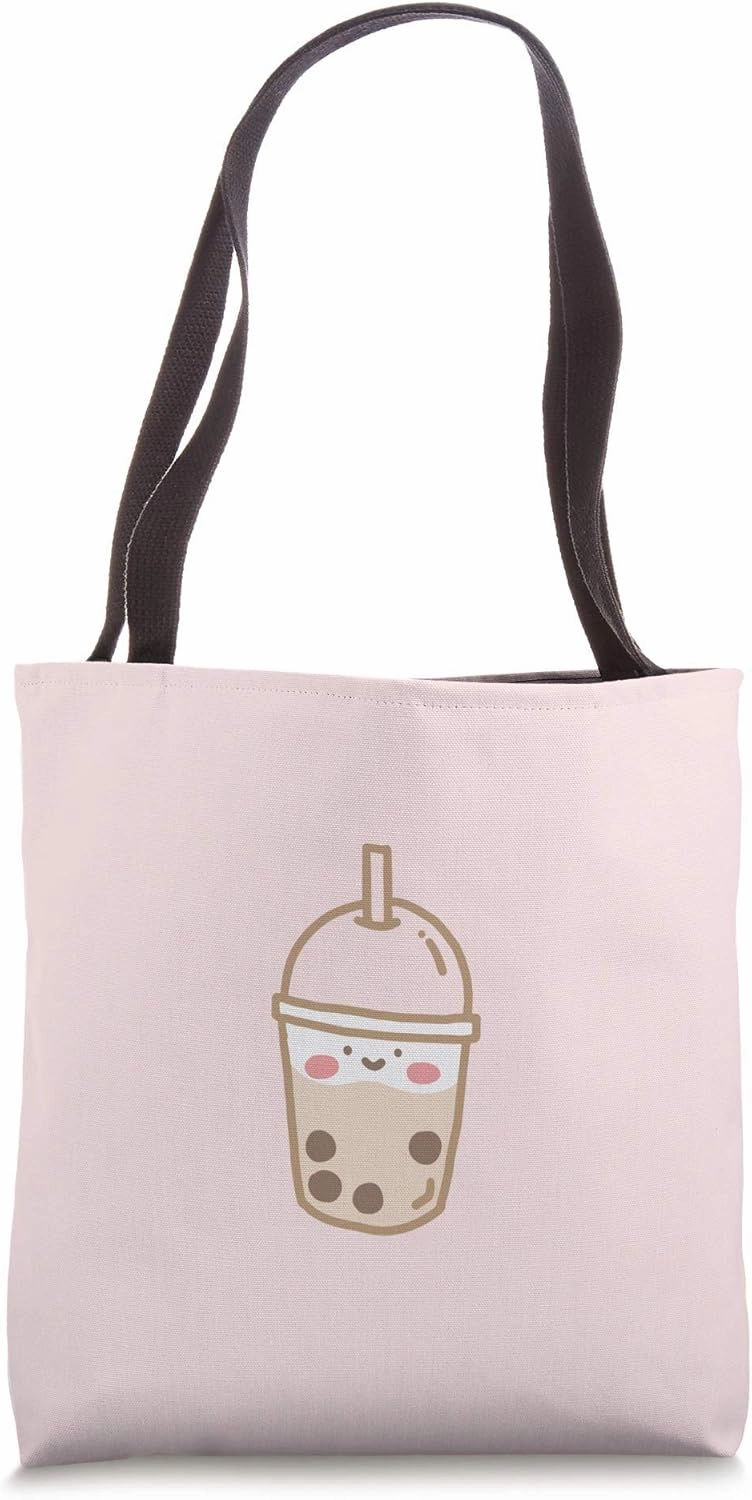 Cute Bubble Milk Tea Boba Lover Minimal Kawaii Aesthetic Tote Bag