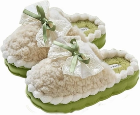Cute Butterfly Fuzzy Women's Slippers Winter Fluffy Open Toe House Slippers Slip On Plush Bedroom Shoes Indoor Outdoor
