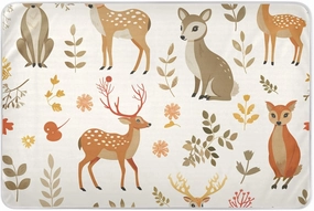 Cute Jungle Animals Deer Kangarootaupe Design Potty Training Pee Pad Soft Absorbent Pee Pads for Bed Leakproof Quick Drying Toddler Bedding Products for Kids Adults Pets , 52" L x 34" W