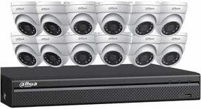Dahua Technology N5164E124 16-Channel 12MP 4K ePoE NVR with 4TB HDD & 12 4MP Night Vision Mini Turret Cameras Kit