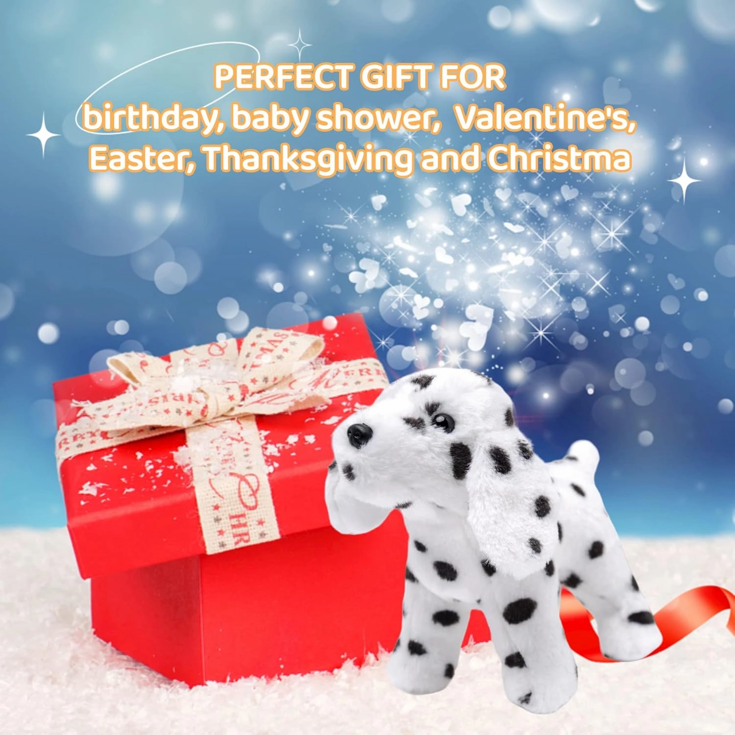 Dalmatian Puppy Plush Toy, Dog Stuffed Animal for for Kids and Adults, Ages 3 and Up