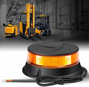 DAYSEN LED Amber Beacon Strobe Light, 4.2" Flashing Emergency Lights, Permanent Mount 360°Rotating Rooftop Safety Warning Light for Trucks Tractors Golf Carts UTV & ATV Car(Screw)