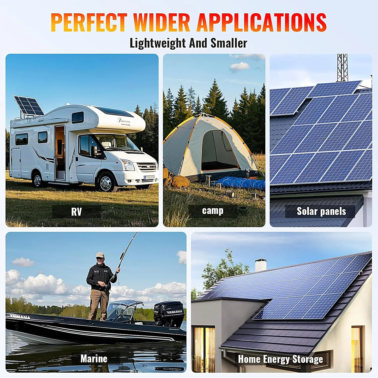 DEESPAEK 12V 100Ah LiFePO4 Lithium Battery with Bluetooth, 12v Mini Lithium Batteries, Smart 100A BMS, 15000 Deep Cycles, Grade A Cell, Perfect for Marine Trolling Motor, RV, Solar, Off-Grid
