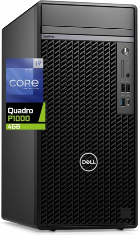 Dell Optiplex Plus Desktop Computer, Intel i9-12900K, 64GB RAM, 4TB NVMe PCIe SSD, Nvidia Quadro P1000 4GB Graphics, 4 x Mini-DisplayPort, HDMI, Wi-Fi, BT, USB C, Windows 11 Pro, Black Tower