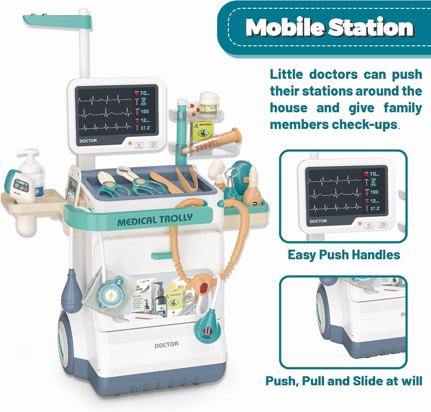 Deluxe Doctor Kit for Kids - 26 Piece Pretend Medical Station Toy Set with Play Stethoscope and Medical Instruments - Perfect Role Play Gift for Toddlers and Young Children