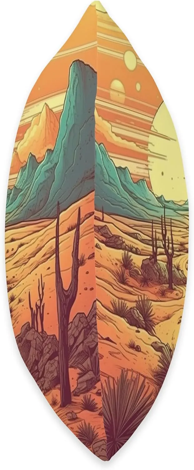 Desert Dunes At Sunset Vintage Landscape Graphic Throw Pillow