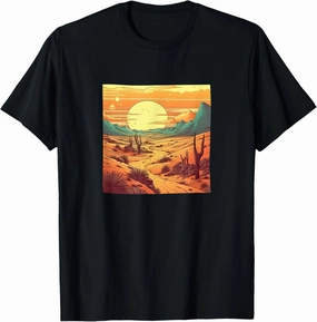 Desert Dunes At Sunset Vintage Landscape Graphic T-Shirt