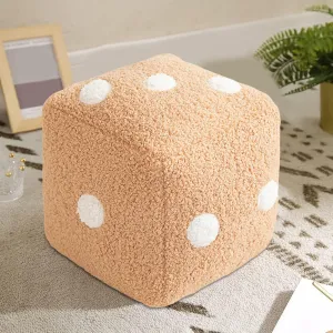 Dice Plush Pillow Creative Funny Simulation Dice Plush Pillow Dice Cubic Throw Pillow Dice Cube Plush Pendant Dice Stuffed Soft Sofa Back Cushion for Couch Bedroom Living Room Car Decor (Brown)