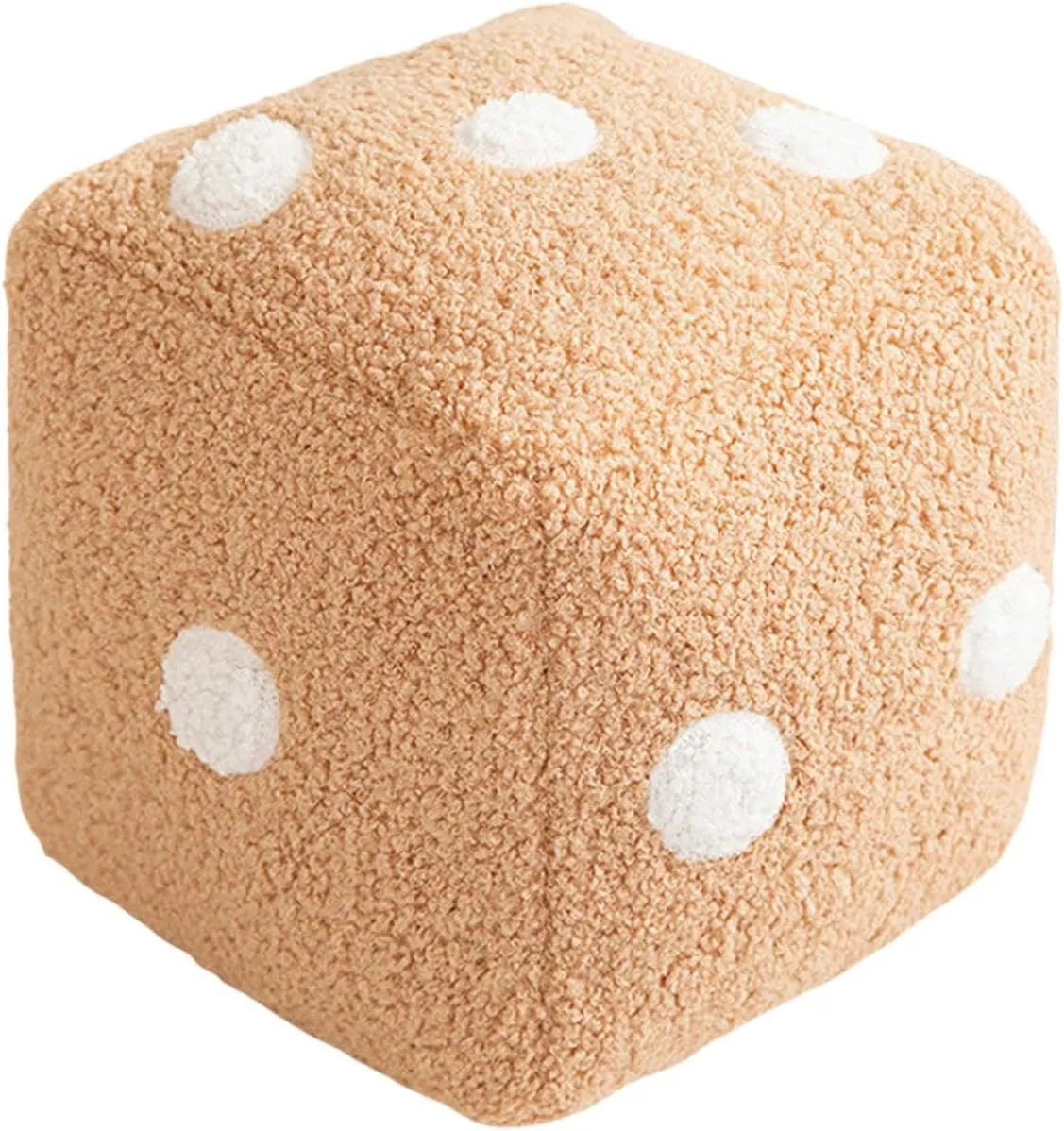 Dice Plush Pillow Creative Funny Simulation Dice Plush Pillow Dice Cubic Throw Pillow Dice Cube Plush Pendant Dice Stuffed Soft Sofa Back Cushion for Couch Bedroom Living Room Car Decor (Brown)