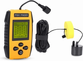 Dioche Handheld Fish Finder, Portable Fishing Kayak Fishfinder Fish Depth Finder Fishing Gear with Sonar Transducer and LCD Display, for Kayak Boat Ice Fishing