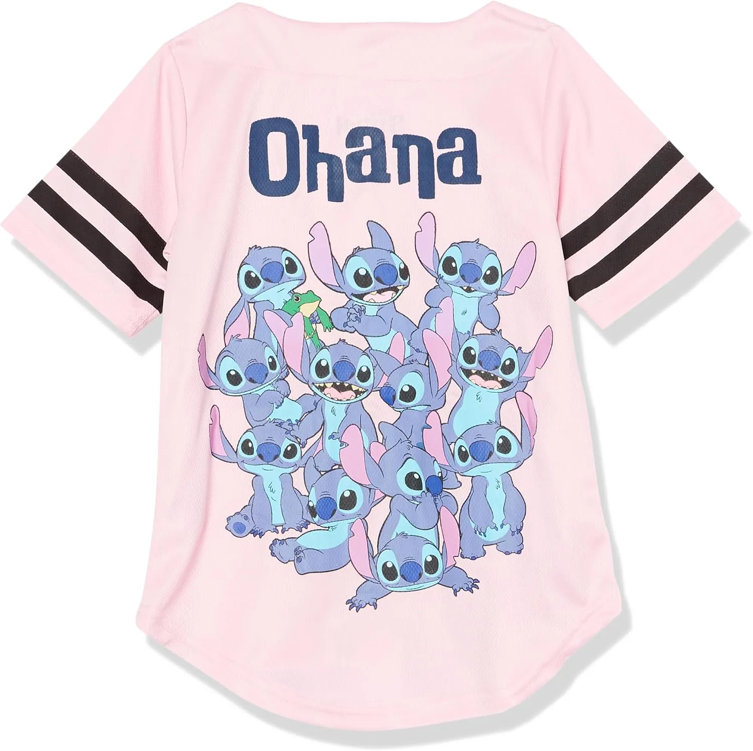 Disney Girls Lilo & Stitch, Angel Baseball Jersey-Classic Mesh Button Down Shirt