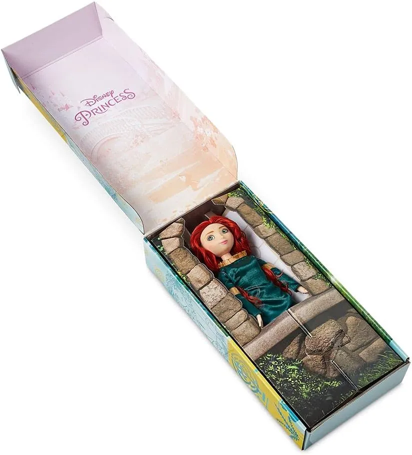 Disney Store Official Disney Princess Classic Doll (Merida), 11 Inches, Includes Brush with Molded Details, Fully Posable Toy in Classic Outfit - Disney Princess Toys for Girls