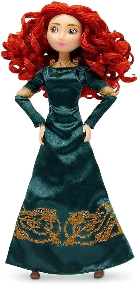 Disney Store Official Disney Princess Classic Doll (Merida), 11 Inches, Includes Brush with Molded Details, Fully Posable Toy in Classic Outfit - Disney Princess Toys for Girls